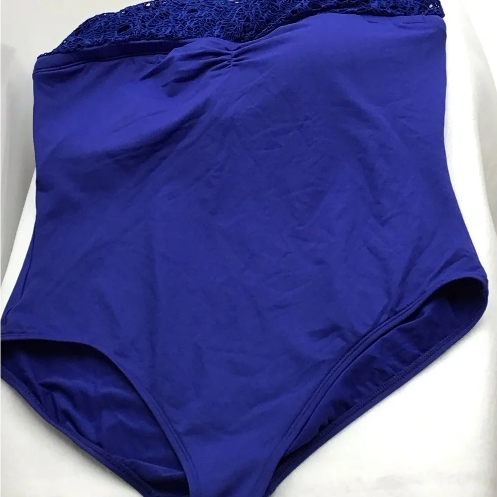 Ralph Lauren Royal Blue Lace One-piece Swimming Suit